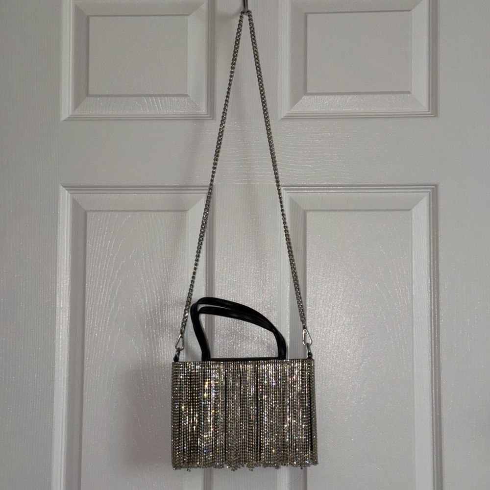 Forever 21 Silver Chain Fringe Shoulder Bag